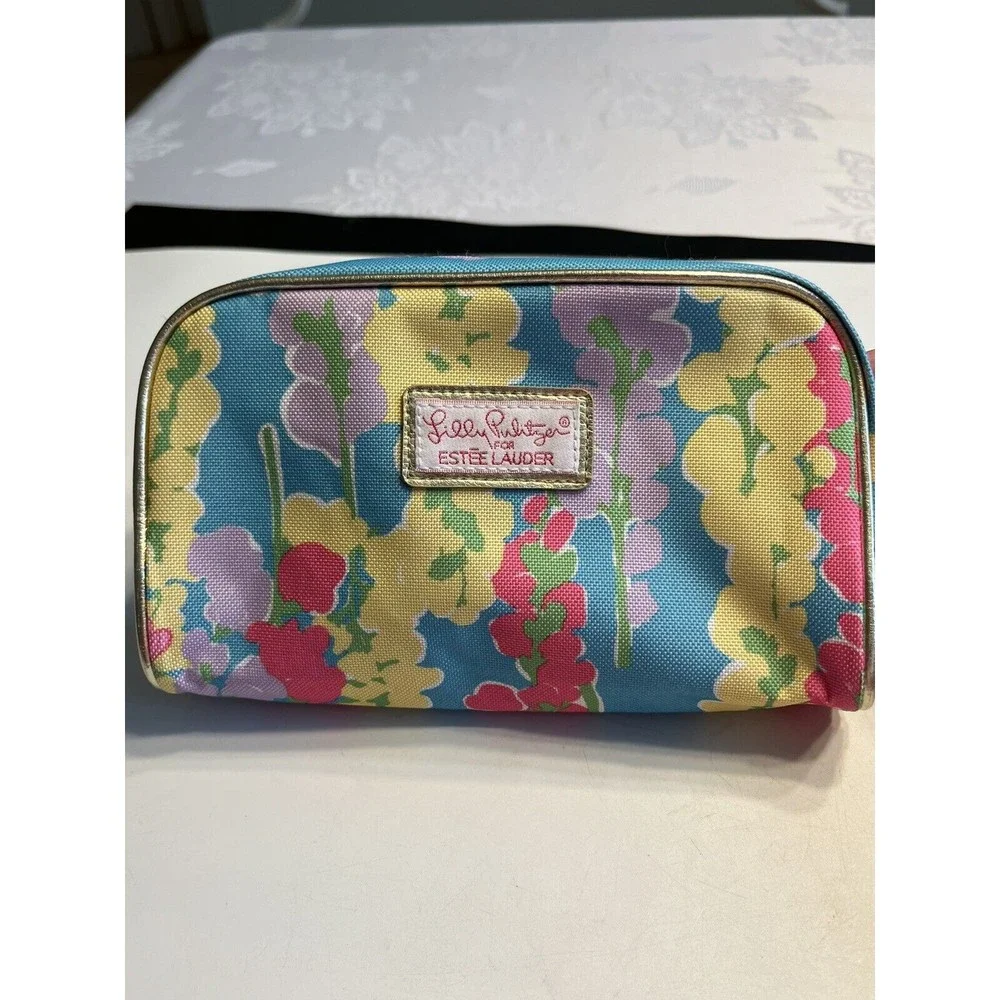 Lilly Pulitzer Estee Lauder Floral Cosmetic Makeup Bag